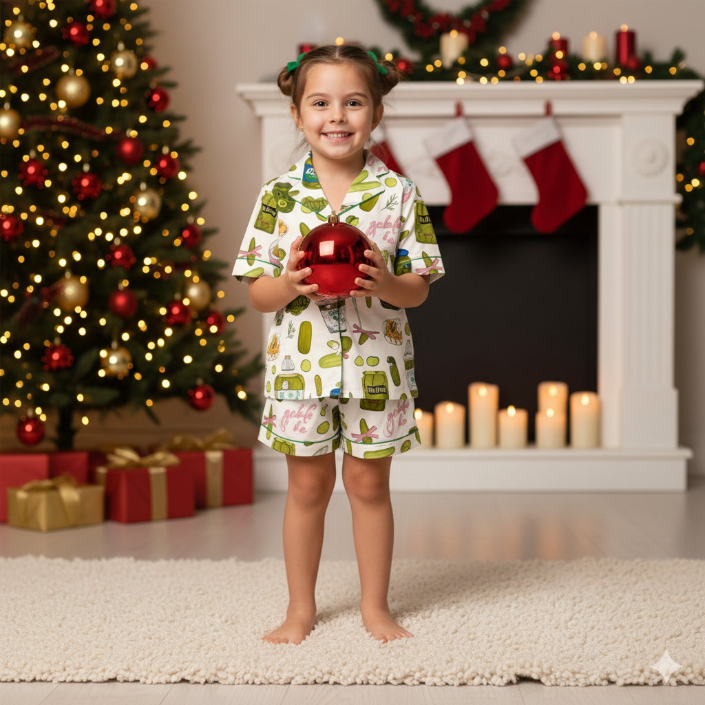 Luxmas™ Pickles Print Satin Pajama Set